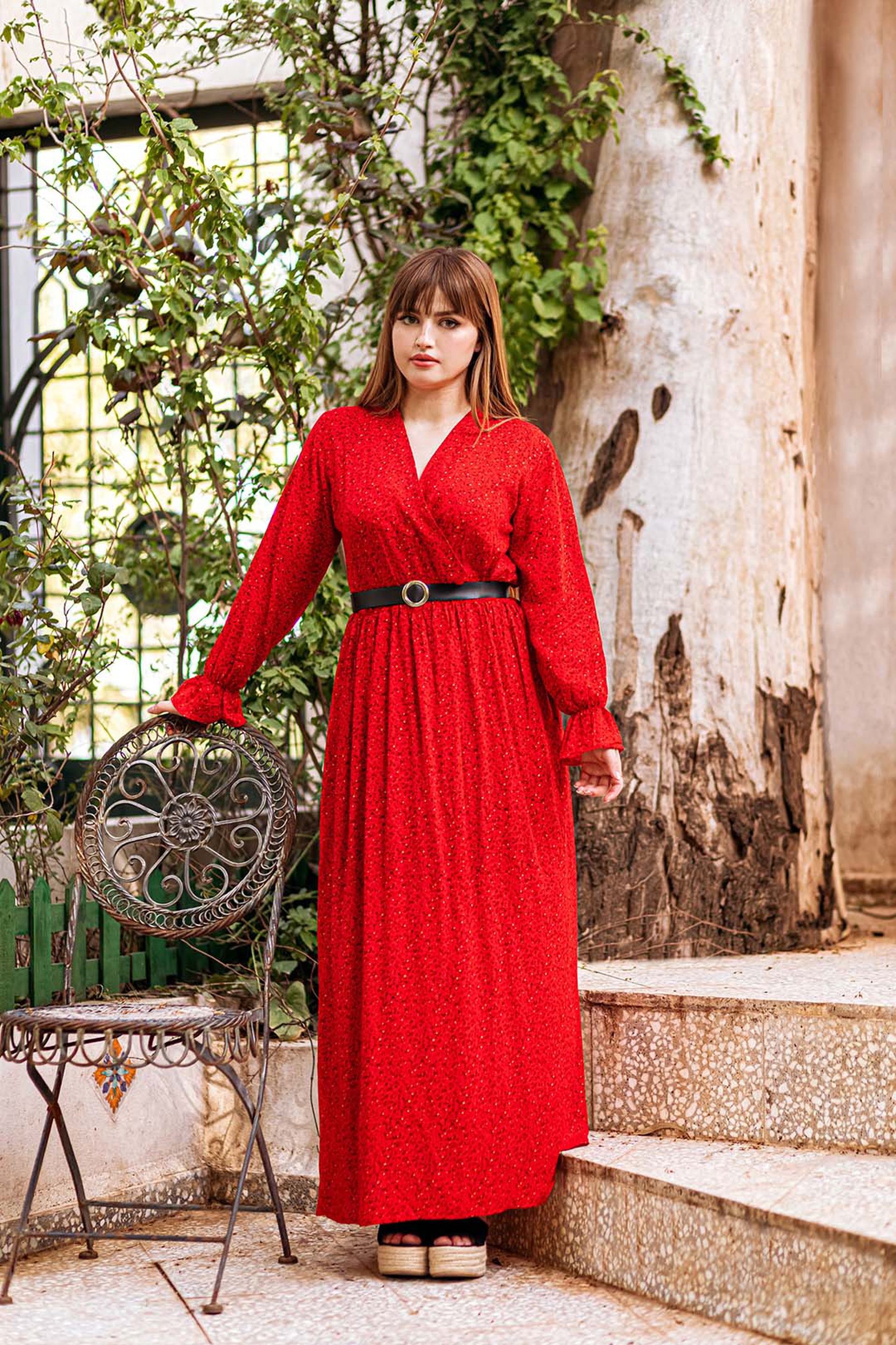 ROBE CACHE COEUR ROUGE